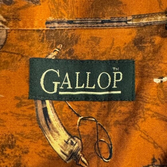 Gallop Men’s XL Long Sleeve Hunting Shirt Deer Bow Arrow Graphic Cotton Button - Picture 2 of 5